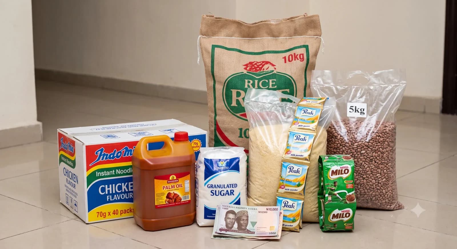 Emerald Stage 1 compensation plan reward package with food items and cash