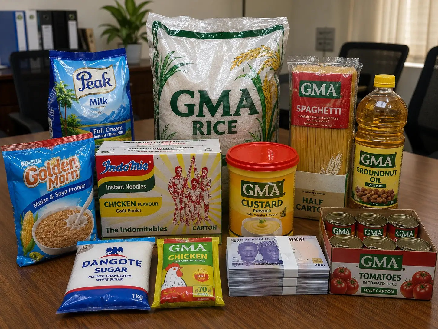 Gold Stage 3 compensation plan reward package with food items and cash